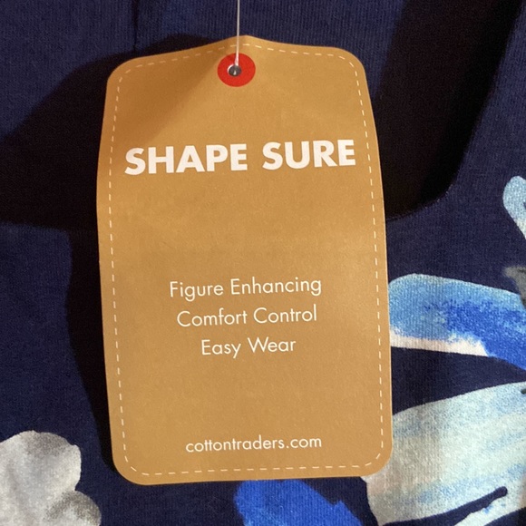 Gorgeous Tummy control printed dress blue floral size 16 US by cotton traders - Picture 2 of 6